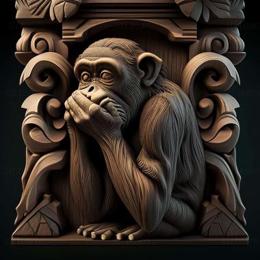 3D model monkey 3d model (STL)